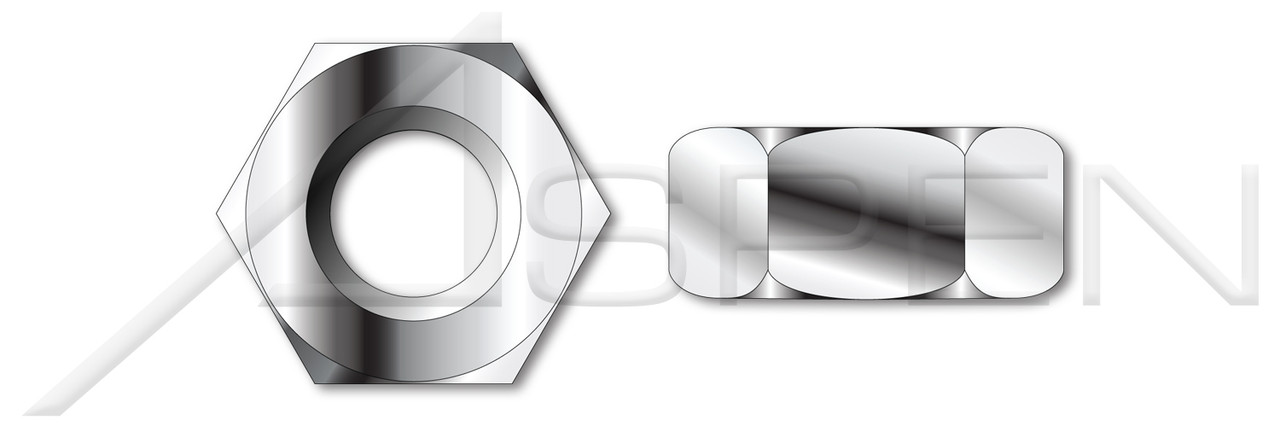 M7-1.0 DIN 934 / ISO 4032, Metric, Hex Finished Nuts, A4-80 Stainless Steel